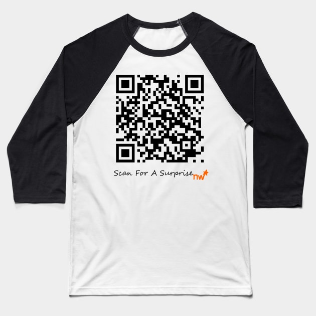Surprise QR Code Baseball T-Shirt by nenedasher